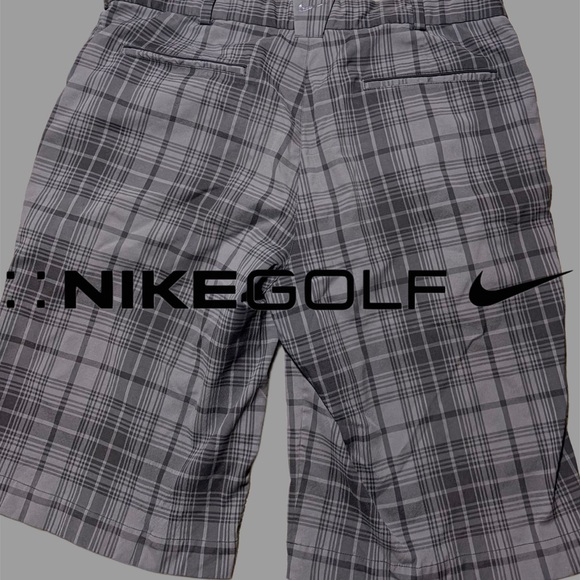 Like New Nike Golf DRI-FIT Men's Black/Gray Plaid Golf Shorts 34 - Picture 2 of 5